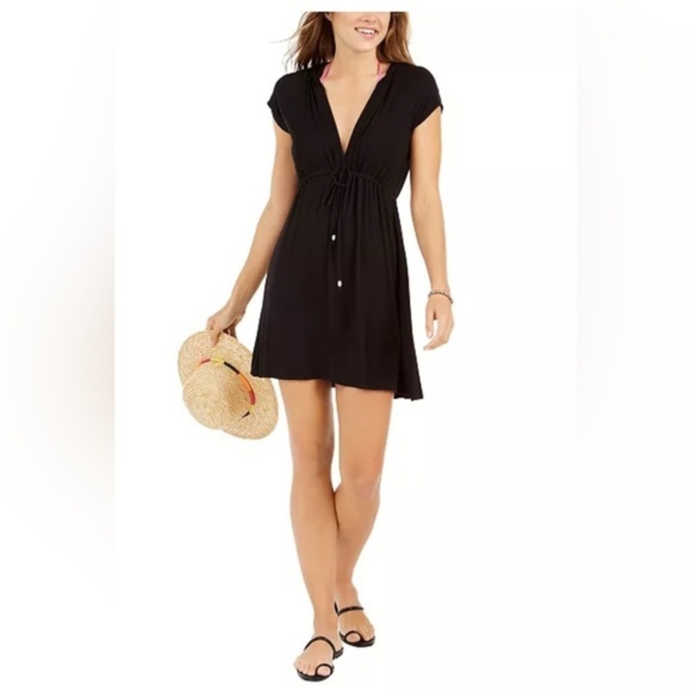 NWT Dotti Women's Small Black Resort Hooded Dress Beach Coverup S Resortwear